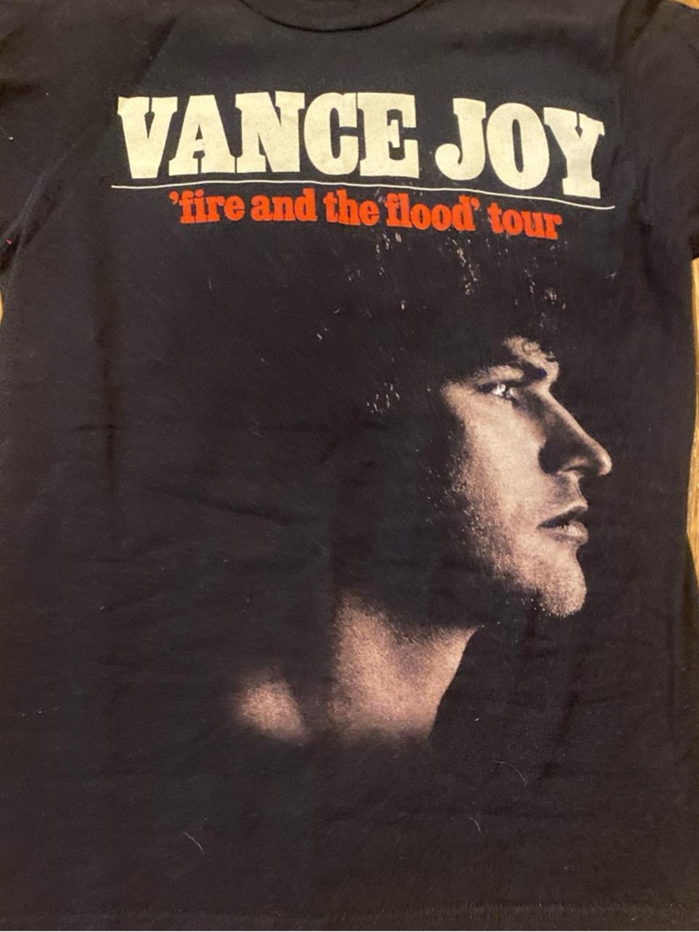 Black Vance Joy "Fire and the Flood Tour" cotton t-shirt. Size Small S.